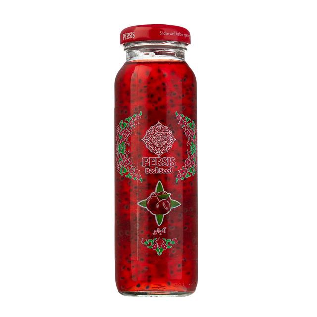 پرسیس نوشیدنی بدون گاز آلبالو حاوی بذر ریحان🍒