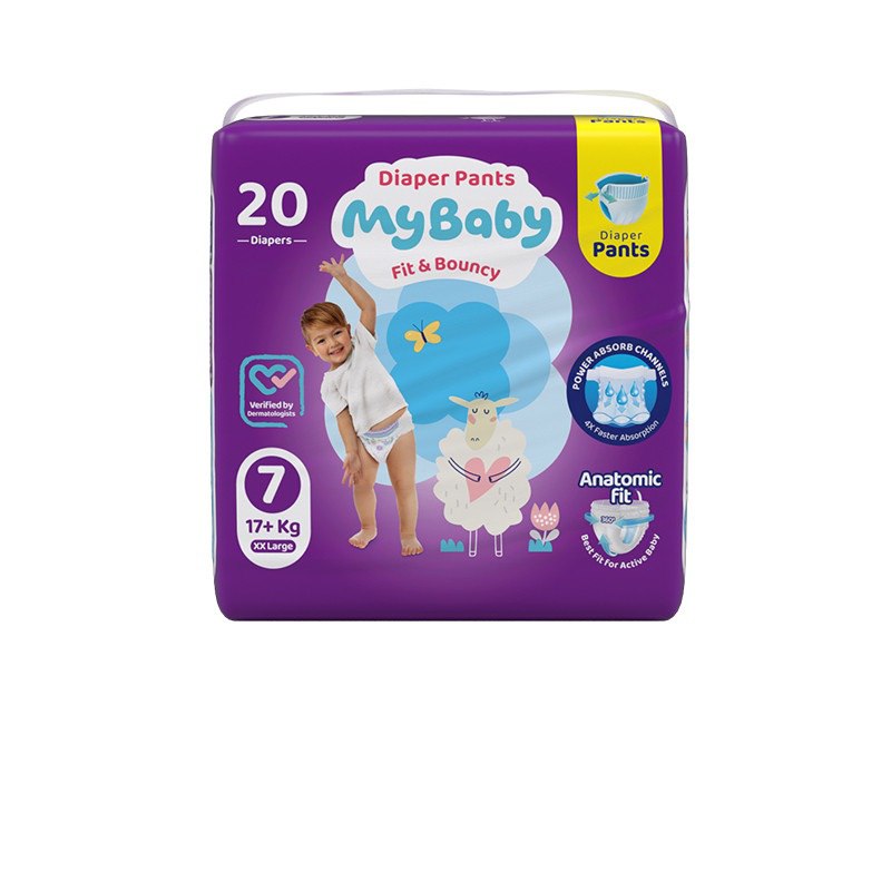 مای بیبی پوشک کودک شورتی سایز 7 (20 عددی)