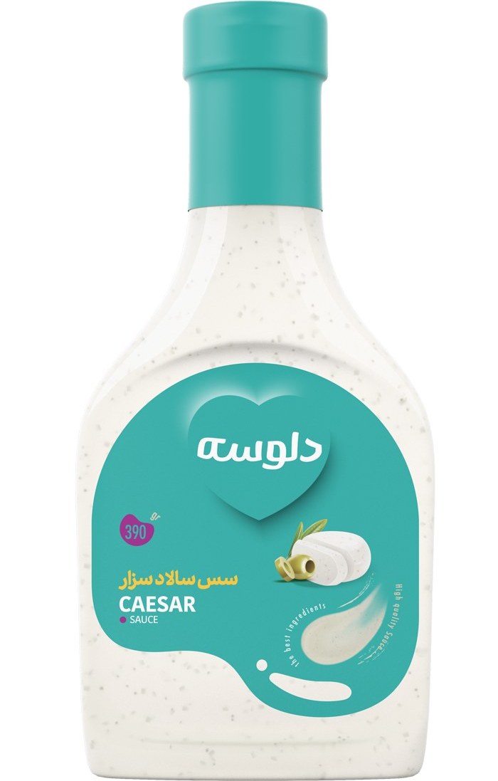 دلوسه سس سالاد با طعم پنیر-سس سالاد سزار (390 گرم)