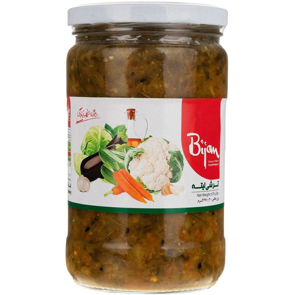 بیژن ترشی لیته مخلوط شیشه ای 630 گرم