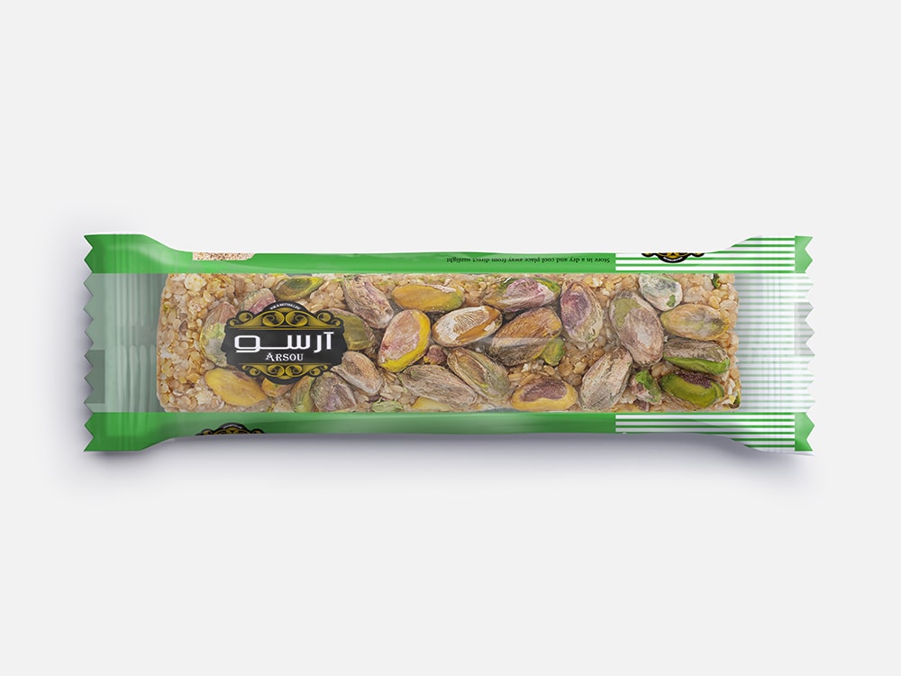 آرسو بار فشرده کنجد عسلی با مغز پسته (75 گرم)