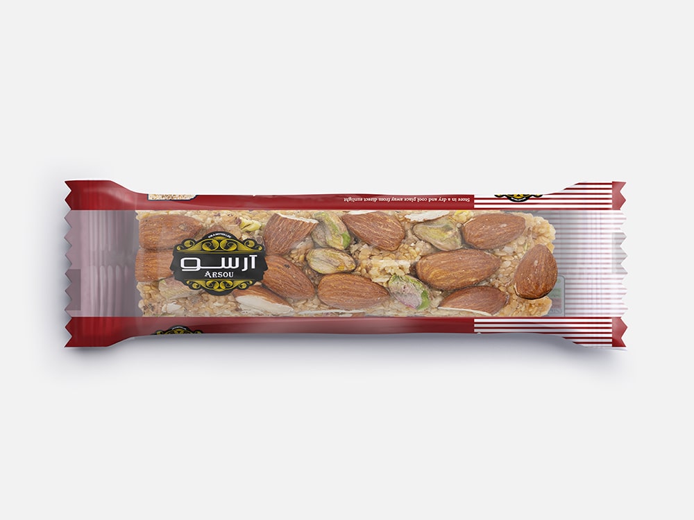 آرسو بار فشرده کنجد عسلی با مغز بادام (70 گرم)