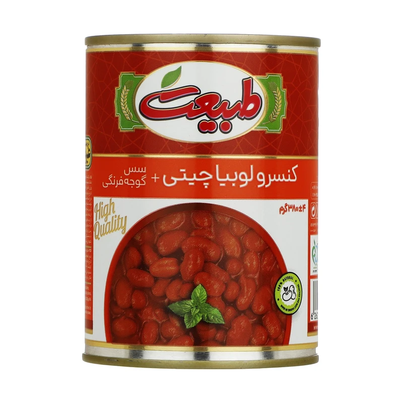 طبیعت کنسرو لوبیا با سس گوجه فرنگی 380 گرم