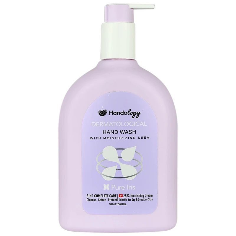 هندولوژی مایع دستشویی کرمی حاوی اوره و لاکتیک اسید سری PURE IRIS 500 میلی لیتر