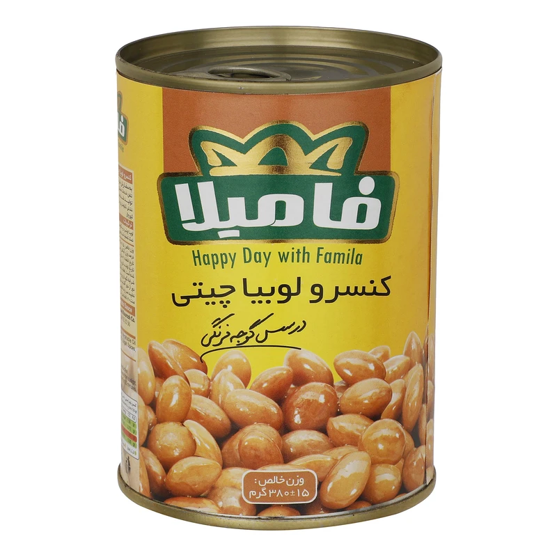 فامیلا کنسرو لوبیا چیتی در سس گوجه فرنگی 380 گرم