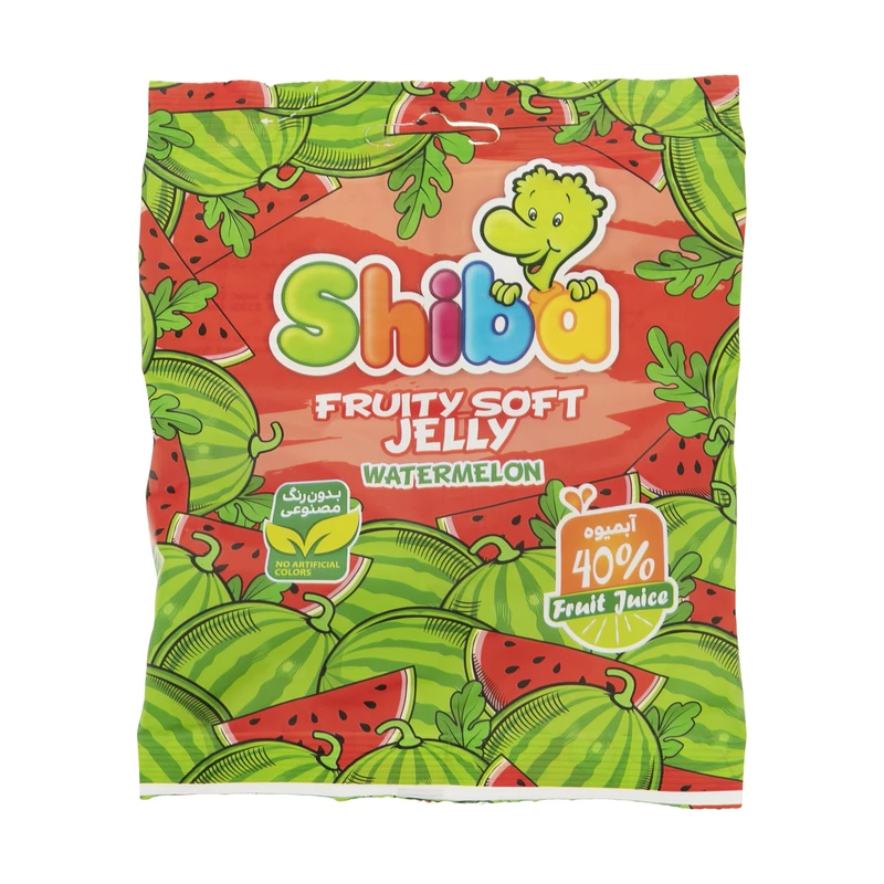 شیبا پاستیل سری fruity soft gelly watermelon وزن 90 گرم