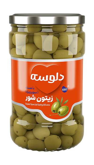 دلوسه زیتون شور سوپر ویژه ( با هسته ) 680 گرم