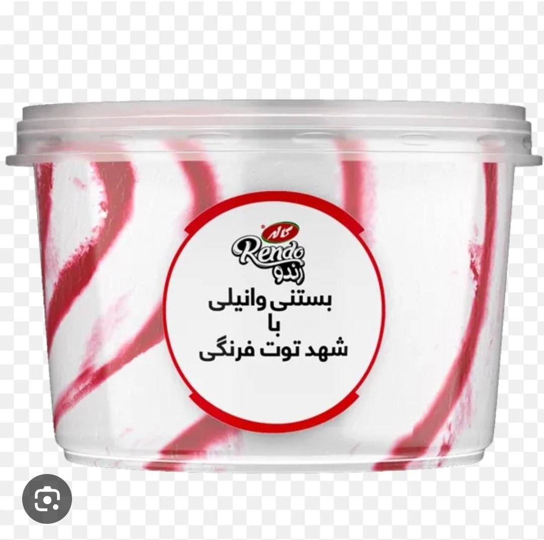 كاله بستني پذيرايي وانيل با شهد توت فرنگي يك ليتري