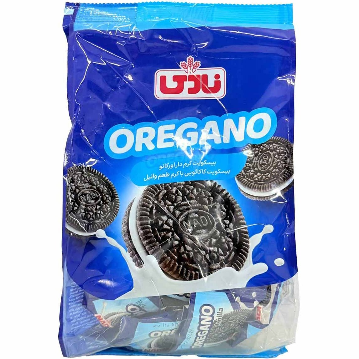 نادی بیسکوئیت کاکائویی با کرم وانیل سری ارگانو 250 گرم
