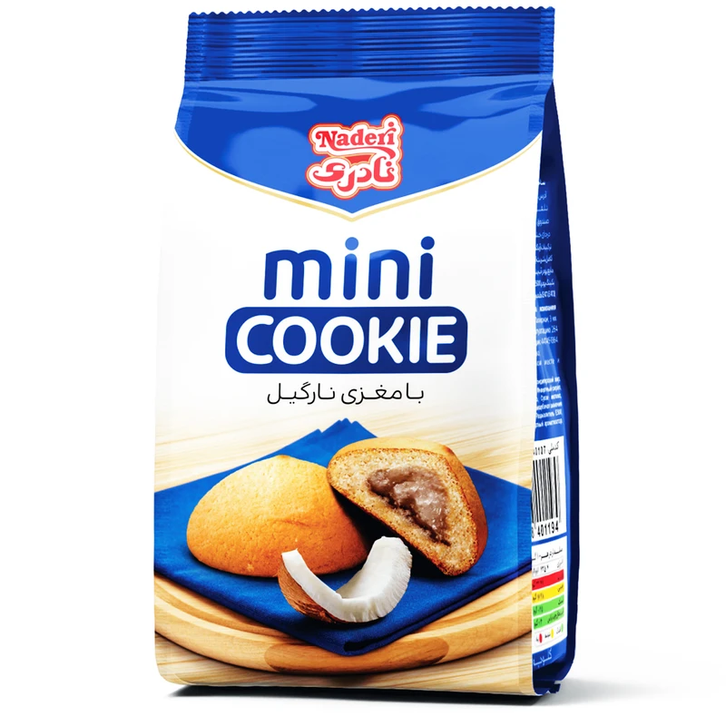 نادري ميني كوكي پاكتي با طعم نارگيل 120 گرم