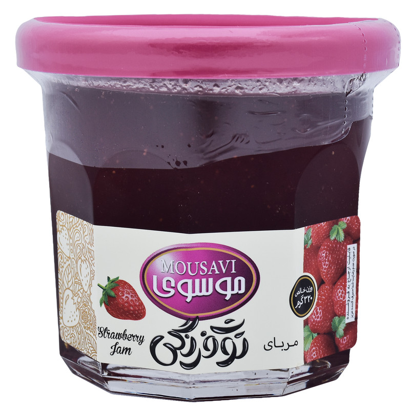 موسوی مربای توت فرنگی لیوانی 320 گرم