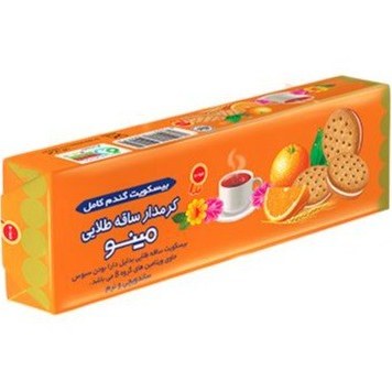 مینو بیسکویت ساقه طلایی کرمدار با طعم پرتقال 192 گرم