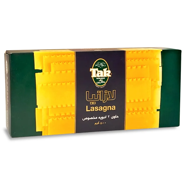 تک ماکارون لازانیا ساده حاوی دو ادویه مخصوص    500 گرم