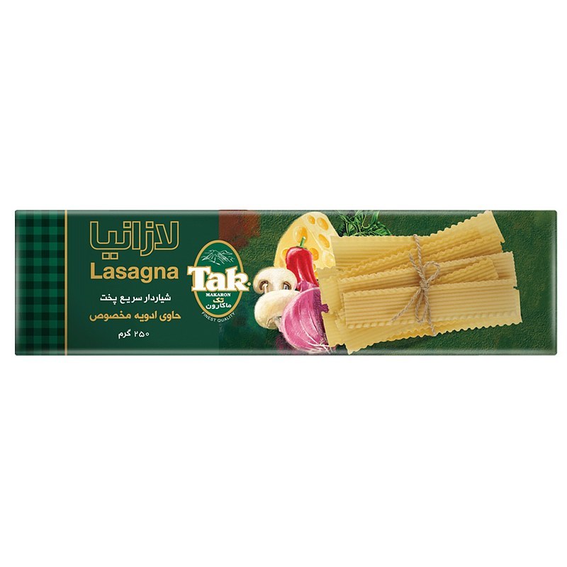 تک ماکارون لازانیا شیادار سریع پخت حاوی ادویه مخصوص 250گرم