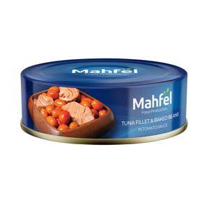 محفل کنسرو ماهی تون و لوبیا چیتی در سس گوجه فرنگی 230 گرم